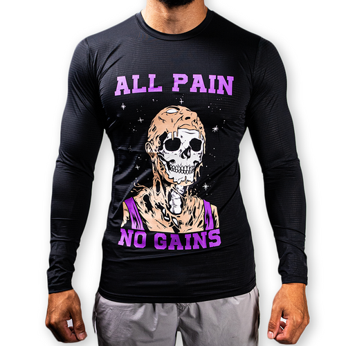 All Pain. No Gains. MUSCLE TEE LONG SLEEVE (LIMITED EDITION) *Read Sizing Chart*