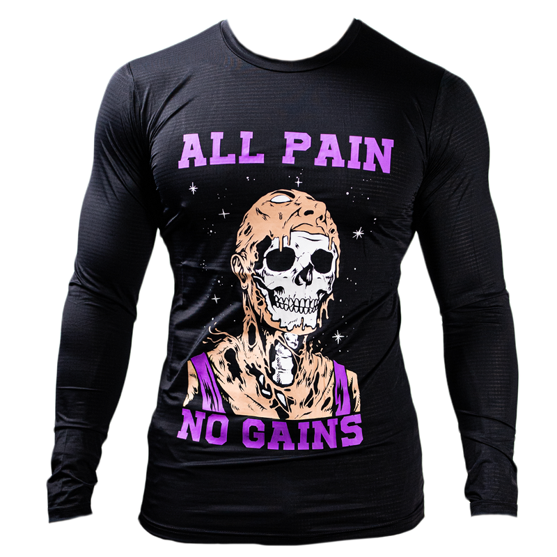 All Pain. No Gains. MUSCLE TEE LONG SLEEVE (LIMITED EDITION) *Read Sizing Chart*