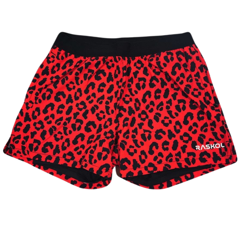 Red leopard deals shorts